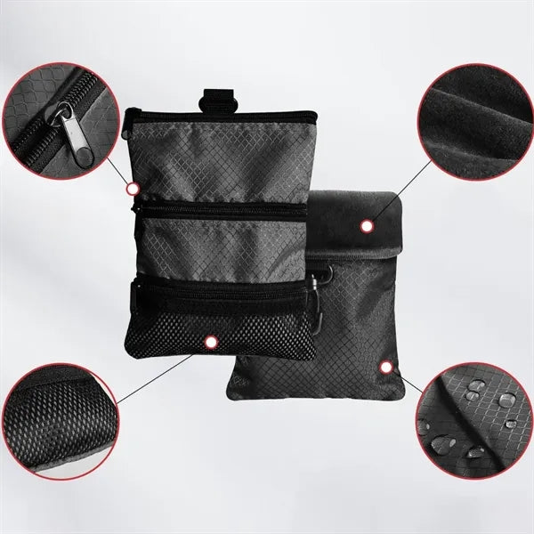 Compact Golf Pouch Bag with Clip for Essentials