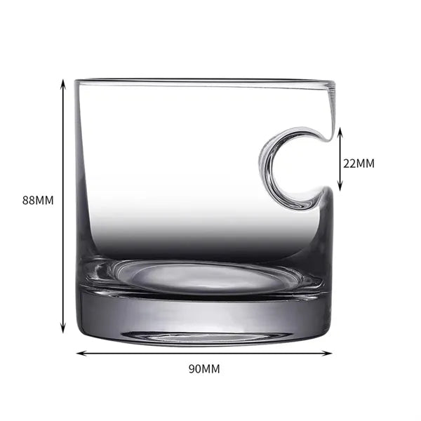 Square Retro Fashioned Whiskey Glass with Cigar Rest