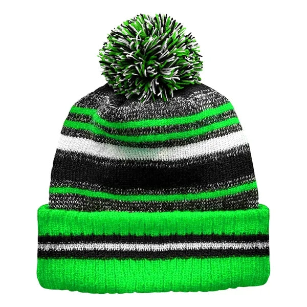 Classic Cuff Winter Beanie Hat with Pom Toque