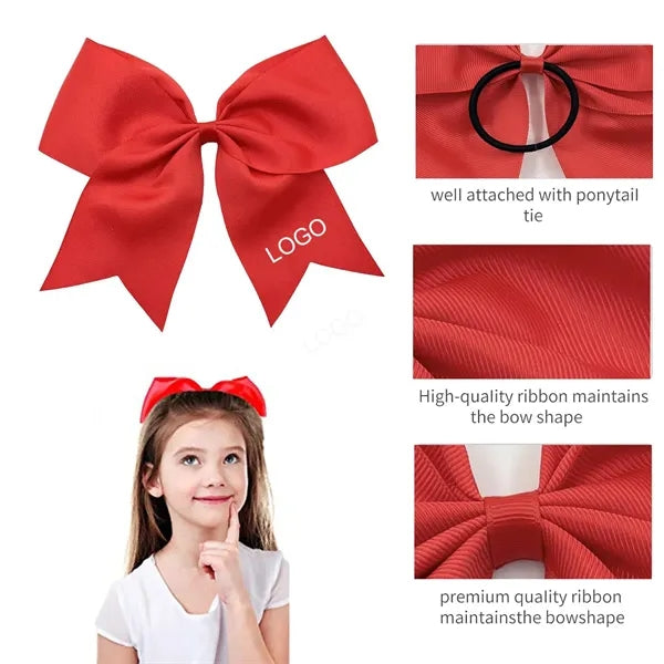 Large Cheer Hair Bows Ponytail Holder