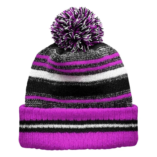 Classic Cuff Winter Beanie Hat with Pom Toque