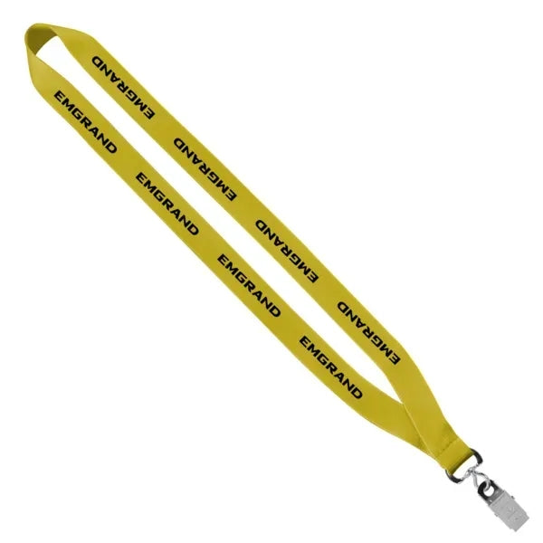3/4" Polyester Sewn Lanyard with Silver Bulldog Clip