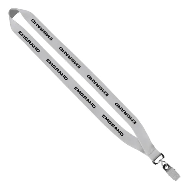 3/4" Polyester Sewn Lanyard with Silver Bulldog Clip