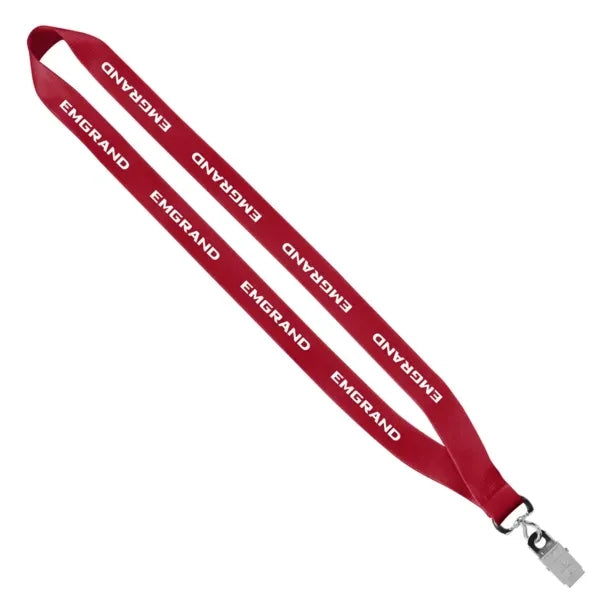 3/4" Polyester Sewn Lanyard with Silver Bulldog Clip