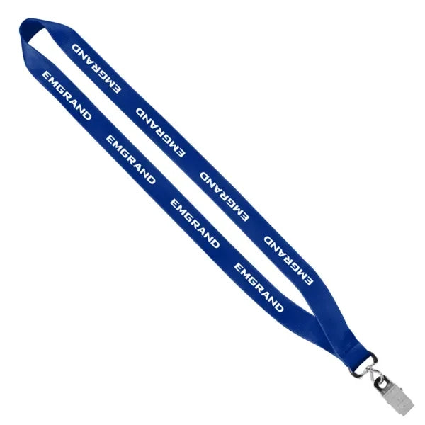 3/4" Polyester Sewn Lanyard with Silver Bulldog Clip