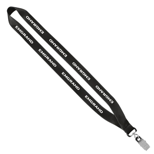 3/4" Polyester Sewn Lanyard with Silver Bulldog Clip