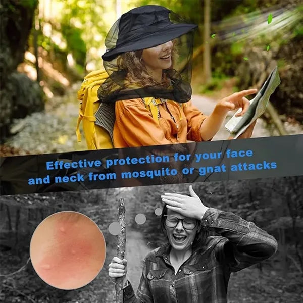 Bug Protection Net: Large, Fine Holes, Fits All Hats