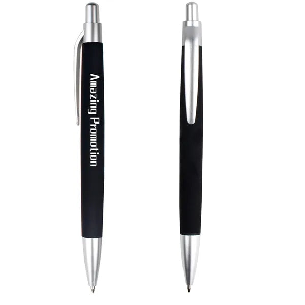 Plastic Rubber Retractable Ballpoint Hotel Pen, 1mm