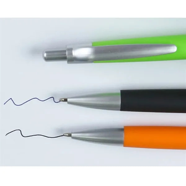 Plastic Rubber Retractable Ballpoint Hotel Pen, 1mm