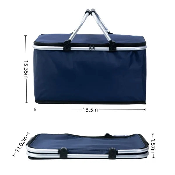 Sturdy Aluminum Frame Insulated Folding Picnic Basket