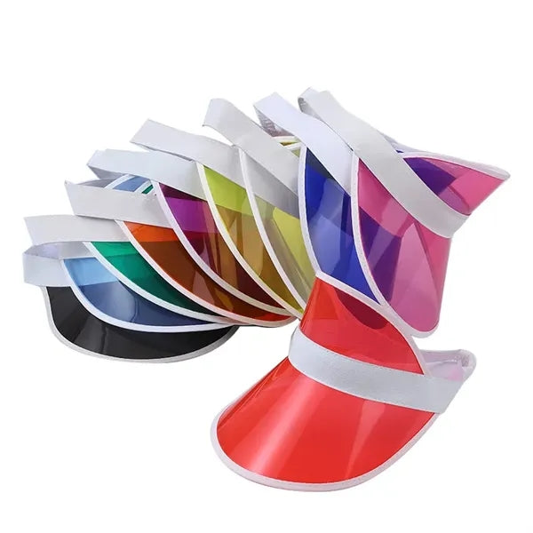 Beach Plastic Adult Neon Sun Cap Empty Top Visor Hat