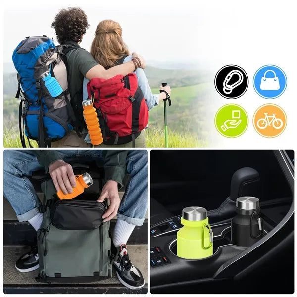 17 oz Foldable Silicone Water Bottle