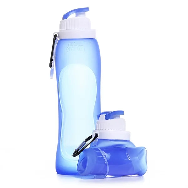 17oz Foldable Silicone Sports Water Bottle