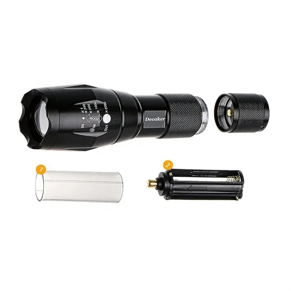 Zoomable Tactical LED Flashlight with Adjustable Focus