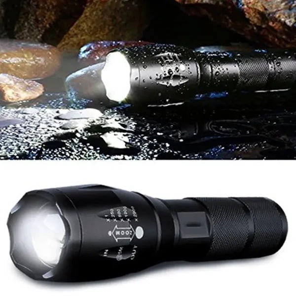 Zoomable Tactical LED Flashlight with Adjustable Focus