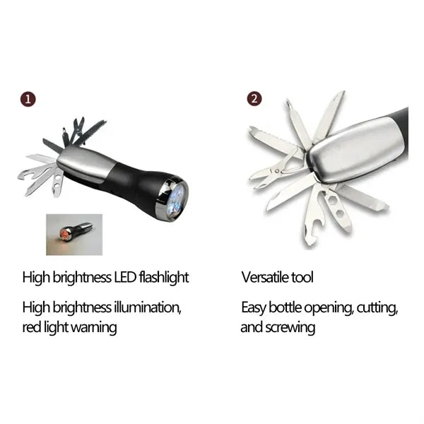 Multi-Purpose Outdoor Knife Lighting Warning Flashlight