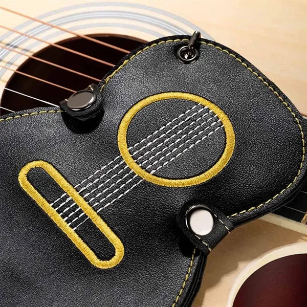 Mini Large Capacity Guitar Leather Embroidered Pick Bag