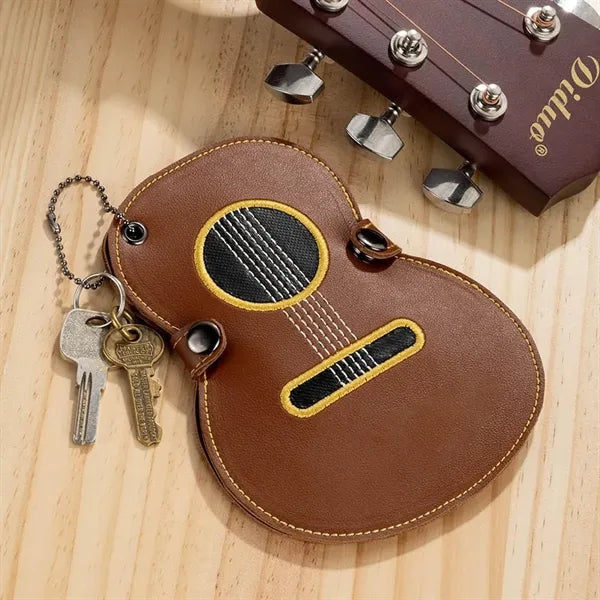 Mini Large Capacity Guitar Leather Embroidered Pick Bag