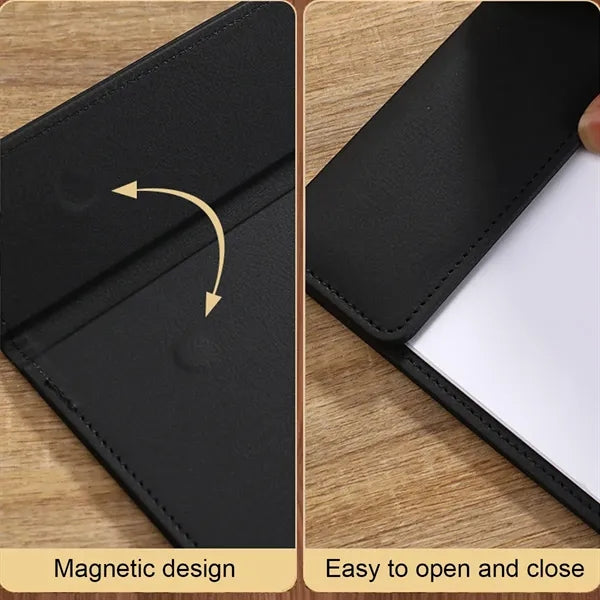 A4 Foldable Waterproof Magnetic Leather Meeting Pad