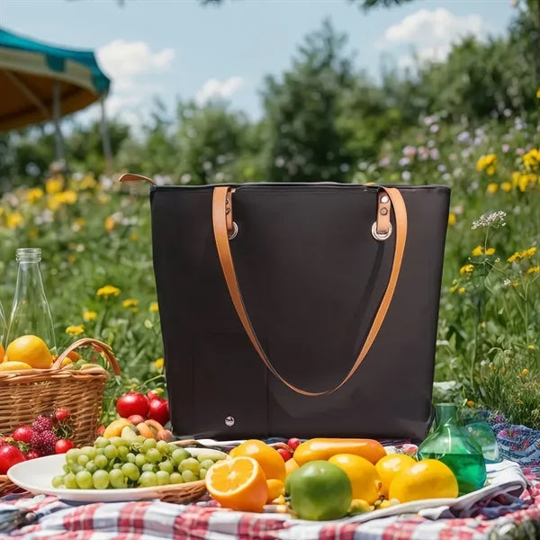 Black Wine Tote Bag Beach Cooler for Travel Gift