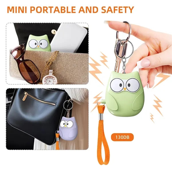 Owl Shape Environmentally Friendly Safety Alarm Keychain