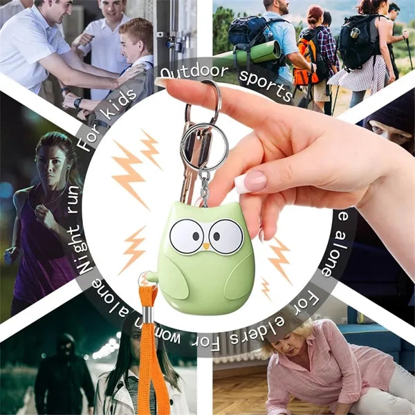 Owl Shape Environmentally Friendly Safety Alarm Keychain