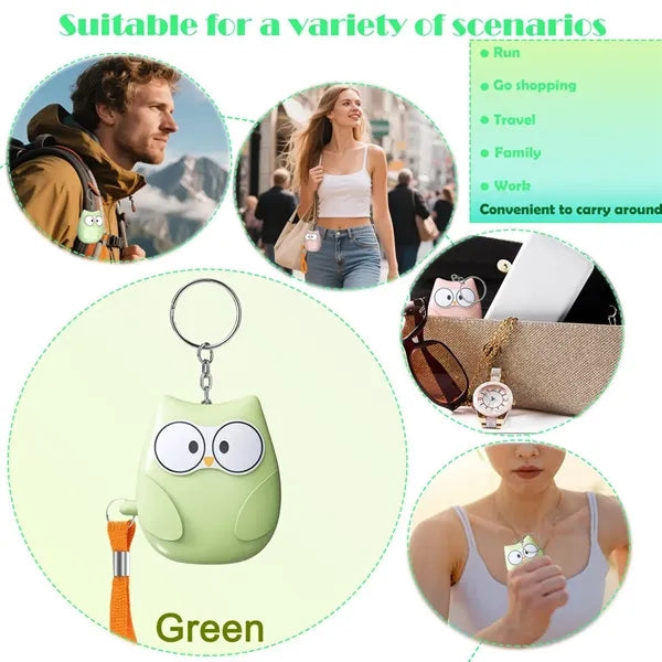 Owl Shape Environmentally Friendly Safety Alarm Keychain