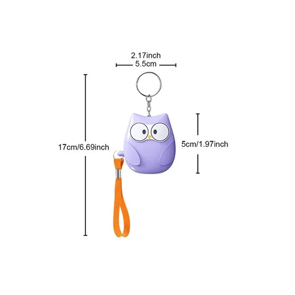 Owl Shape Environmentally Friendly Safety Alarm Keychain