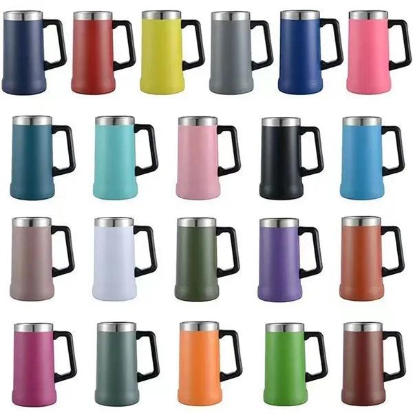 24 oz Stay-Chill Beer Stein Tumbler Mug with Handle