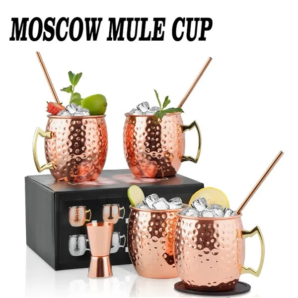 Moscow Mule Mugs 16 oz Hammered Copper Cups