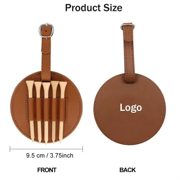 Leather Golf Tee Holder Carry Pouch Bag