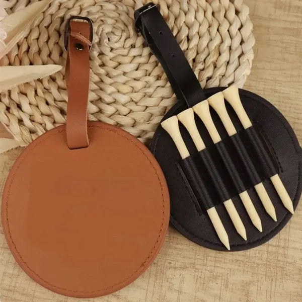 Leather Golf Tee Holder Carry Pouch Bag