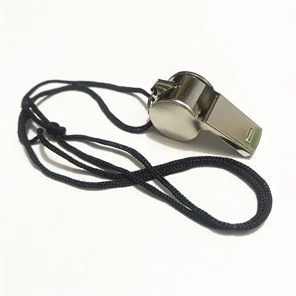 Stainless Steel Sport Whistle With Lanyard
