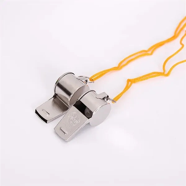 Stainless Steel Sport Whistle With Lanyard