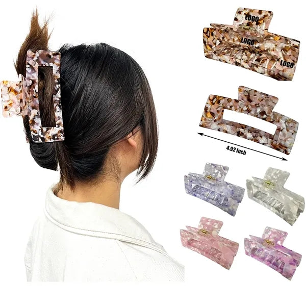 Summer 4.92Inch Oversize Large Rectangular Acetate Hair Clip