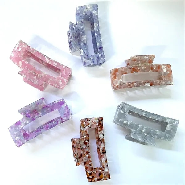 Summer 4.92Inch Oversize Large Rectangular Acetate Hair Clip