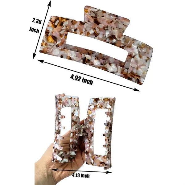 Summer 4.92Inch Oversize Large Rectangular Acetate Hair Clip