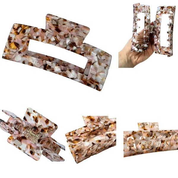 Summer 4.92Inch Oversize Large Rectangular Acetate Hair Clip