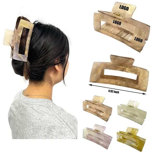 Shiny 4.92Inch Oversize Large Rectangular Acetate Hair Clip