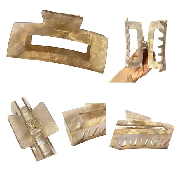 Shiny 4.92Inch Oversize Large Rectangular Acetate Hair Clip
