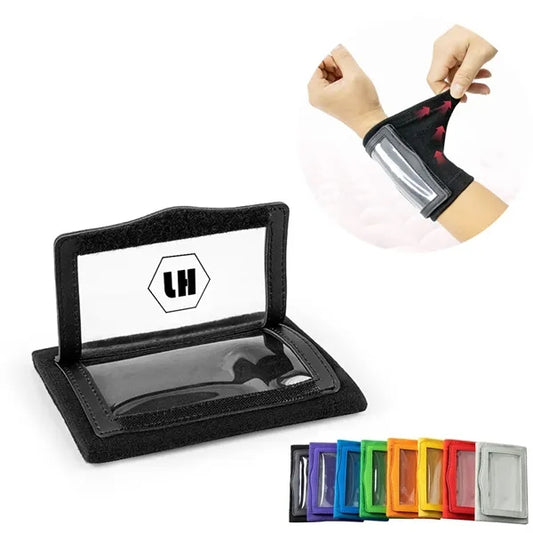 Clear Window Arm Badge Holder Wallet with Pocket