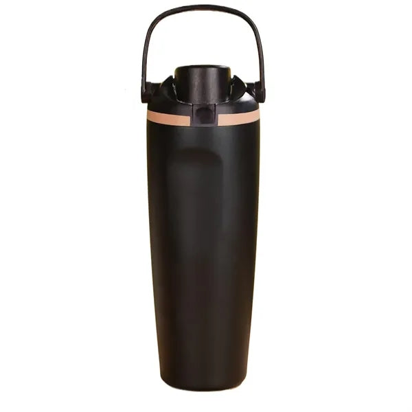 30oz Stainless Steel Foldable Handle Water Bottle with Straw