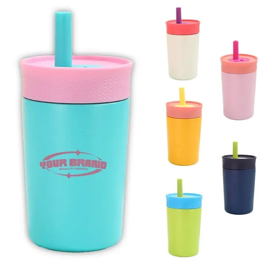 12oz Portable Stainless Steel Vacuum Coffee Cup with Straw