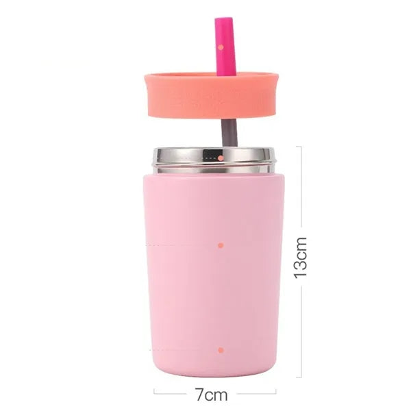 12oz Portable Stainless Steel Vacuum Coffee Cup with Straw