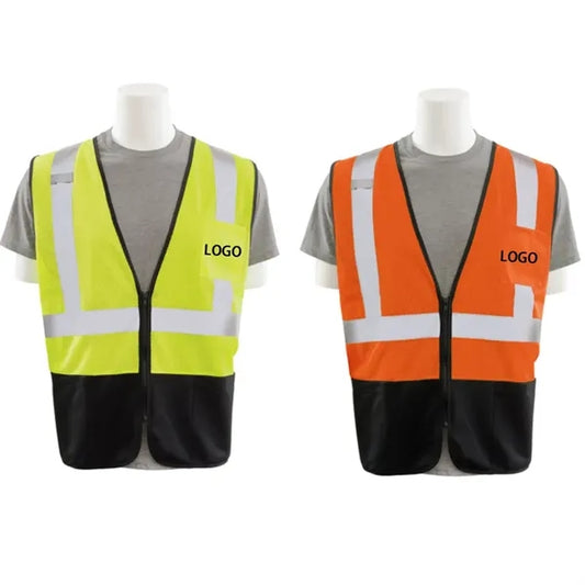 Black Bottom Mesh Vest with Pockets