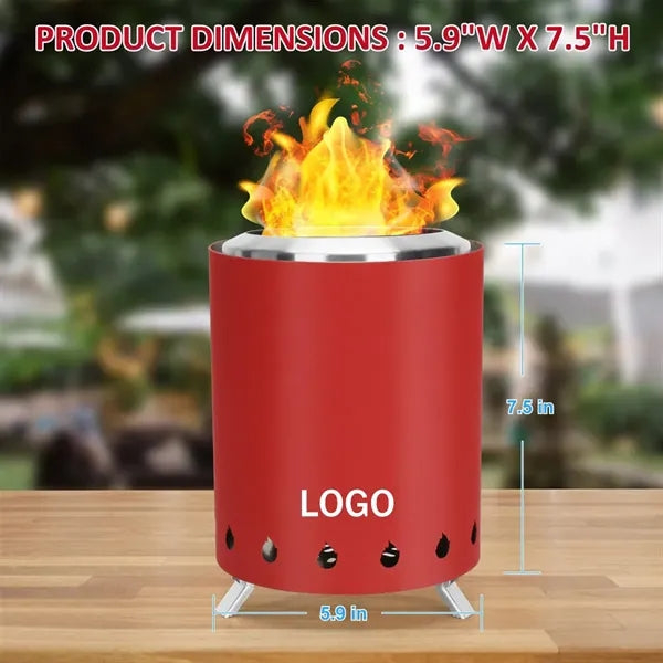 Tabletop Smokeless Fire Pit with Foldable Legs