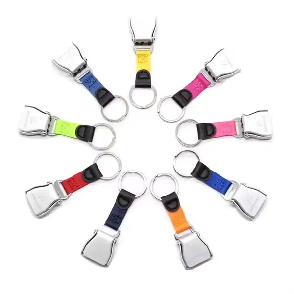 Airplane Seatbelt Buckle Key Ring
