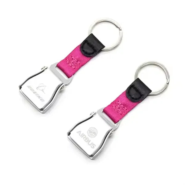 Airplane Seatbelt Buckle Key Ring