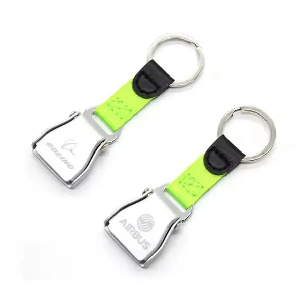 Airplane Seatbelt Buckle Key Ring