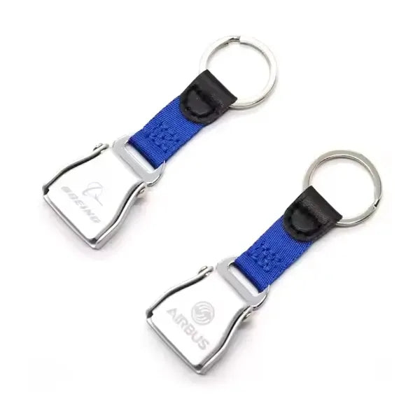 Airplane Seatbelt Buckle Key Ring